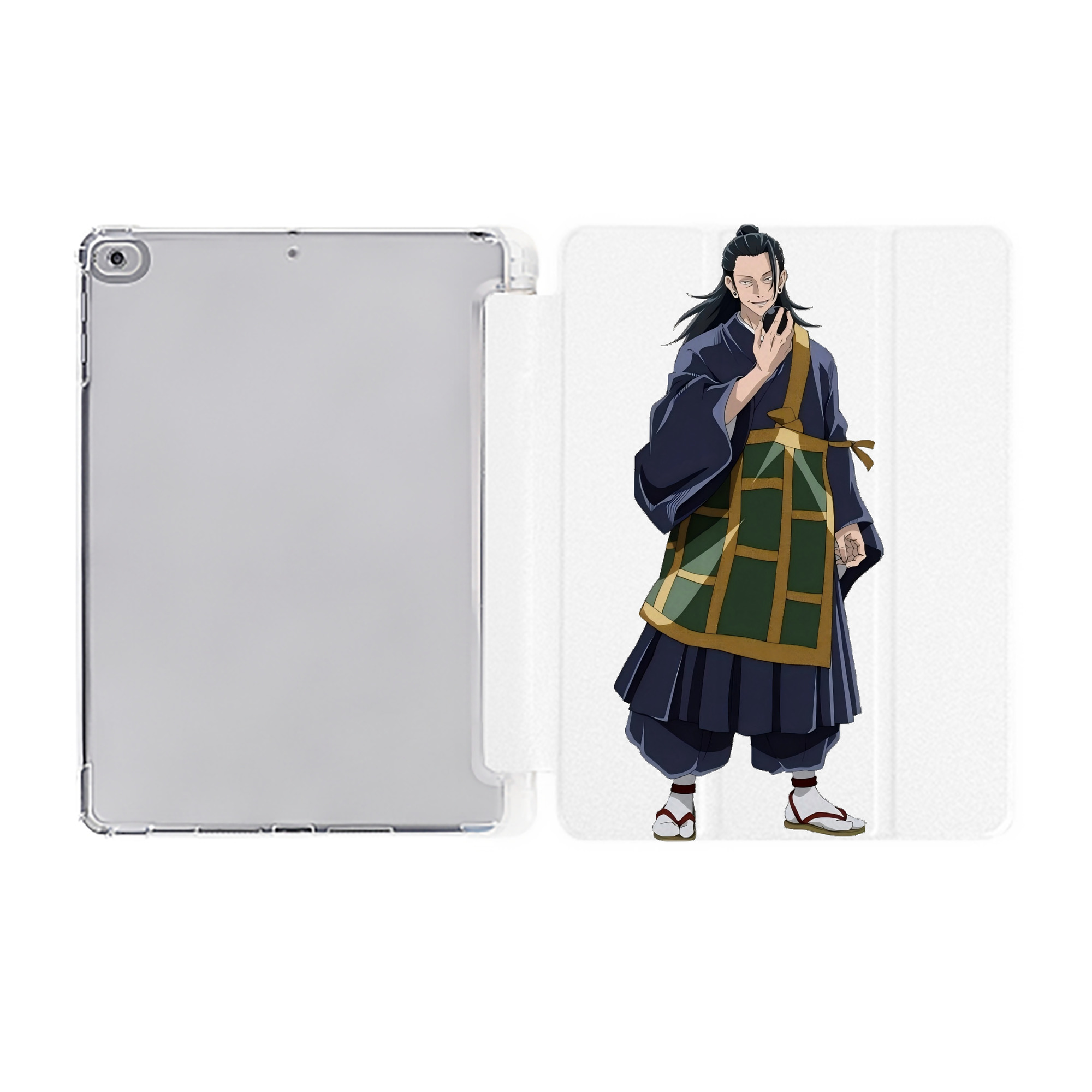 （画像用） 呪術廻戦 Jujutsu Kaisen IPad ケース ペン収納付き 三つ折りスタンド PUレザー×シリコン 対応機種9.5/10.5/10.9インチ